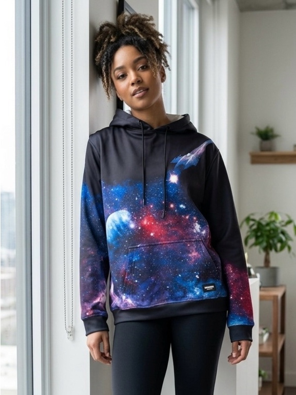 Galaxy Hooded Sweatshirt - Black/Blue/Purple